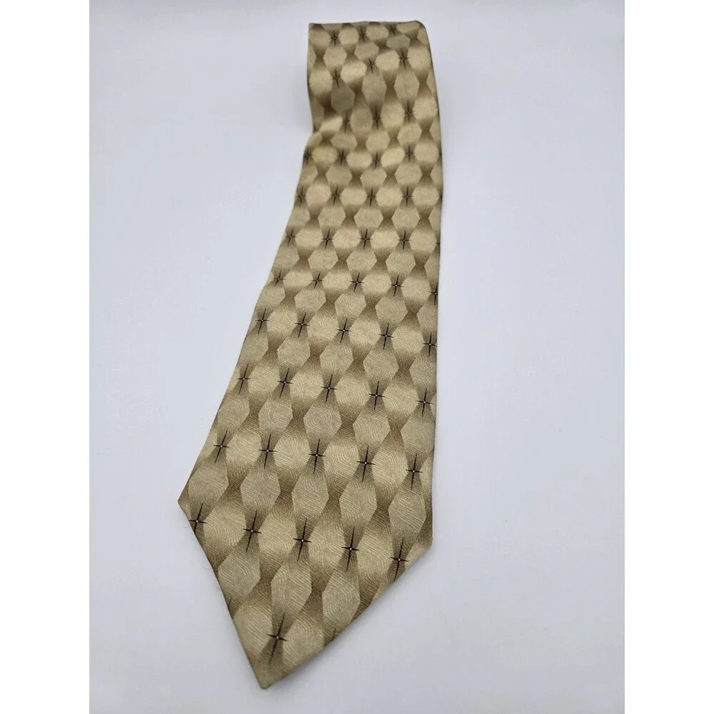 VTG Grateful Dead Space Sixteenth Set Silk Tie Gold Geometric Mulberry Neckwear